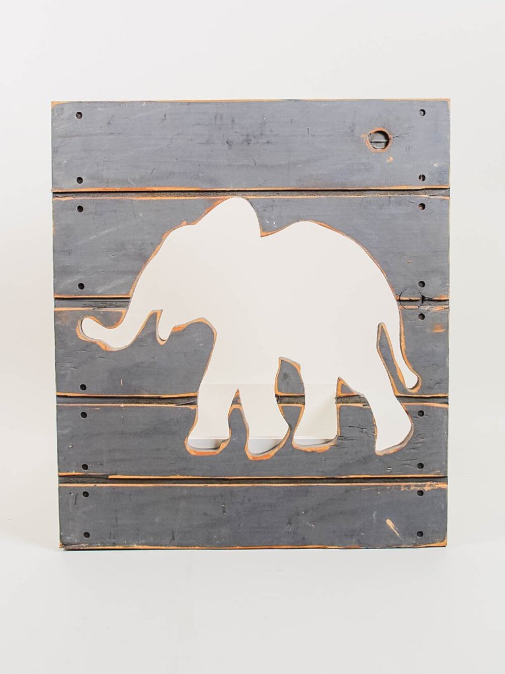 Rustic Elephant Wood Cutout Wall Decor